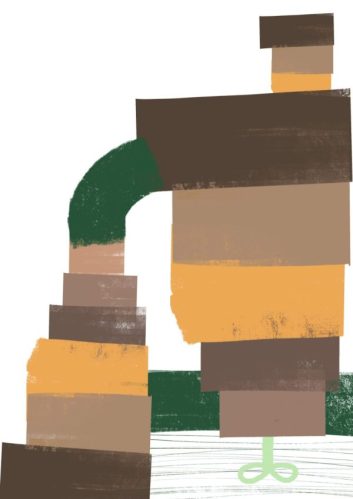 躍動感ある象の絵画